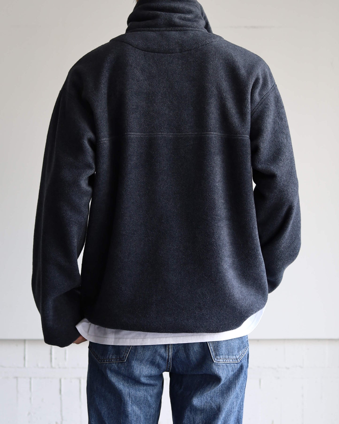 FLEECE W ZIP PULLOVER "CHARCOAL"