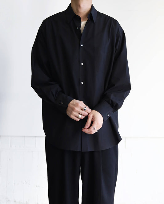 COMFORT FIT SHIRT ORGANIC GIZA TYPEWRITER-CLOTH "BLACK"