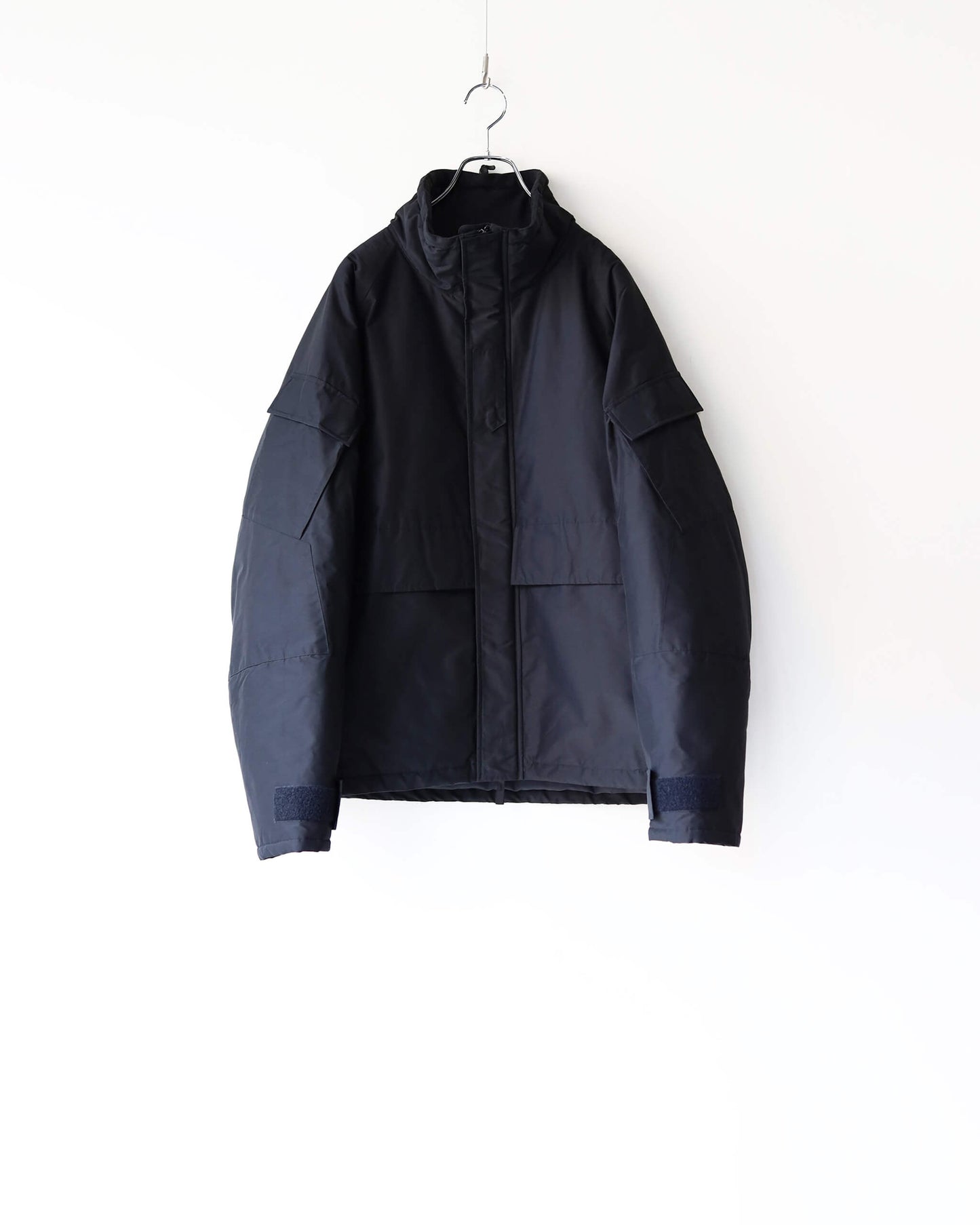 PUFFED ECWCS JACKET ORGANIC COTTON SILK HIGH COUNT TYPEWRITER "BLACK"
