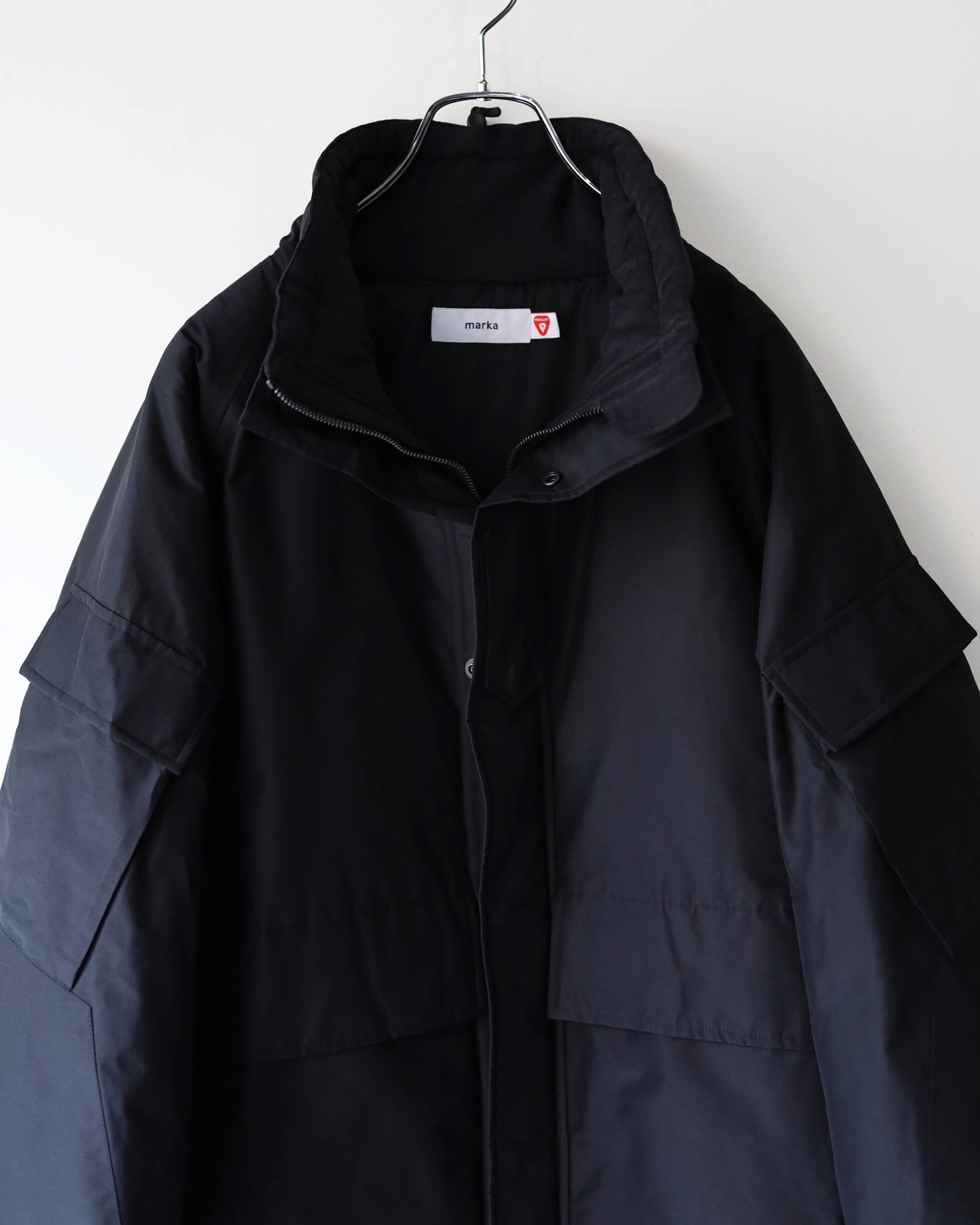 PUFFED ECWCS JACKET ORGANIC COTTON SILK HIGH COUNT TYPEWRITER "BLACK"