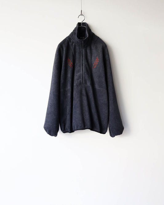 FLEECE W ZIP PULLOVER "CHARCOAL"