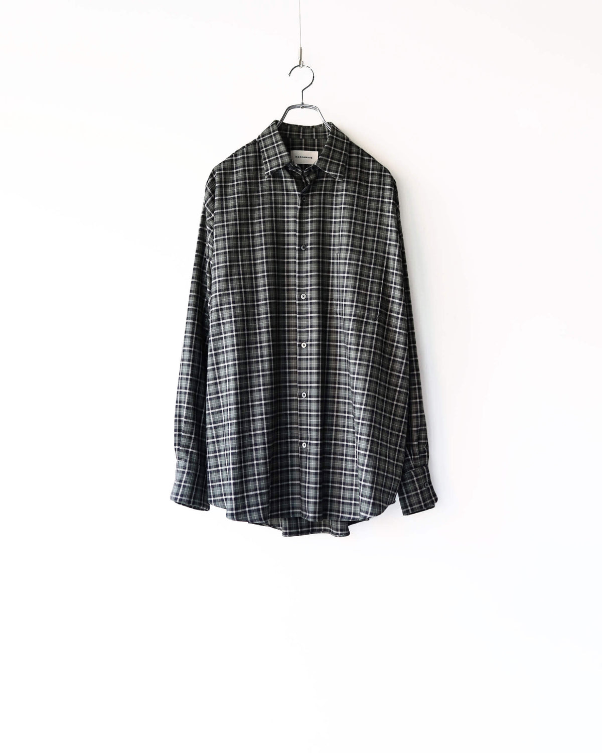 COMFORT FIT SHIRT ORGANIC WOOL VIYELLA "MOSS GRAY CHECK"