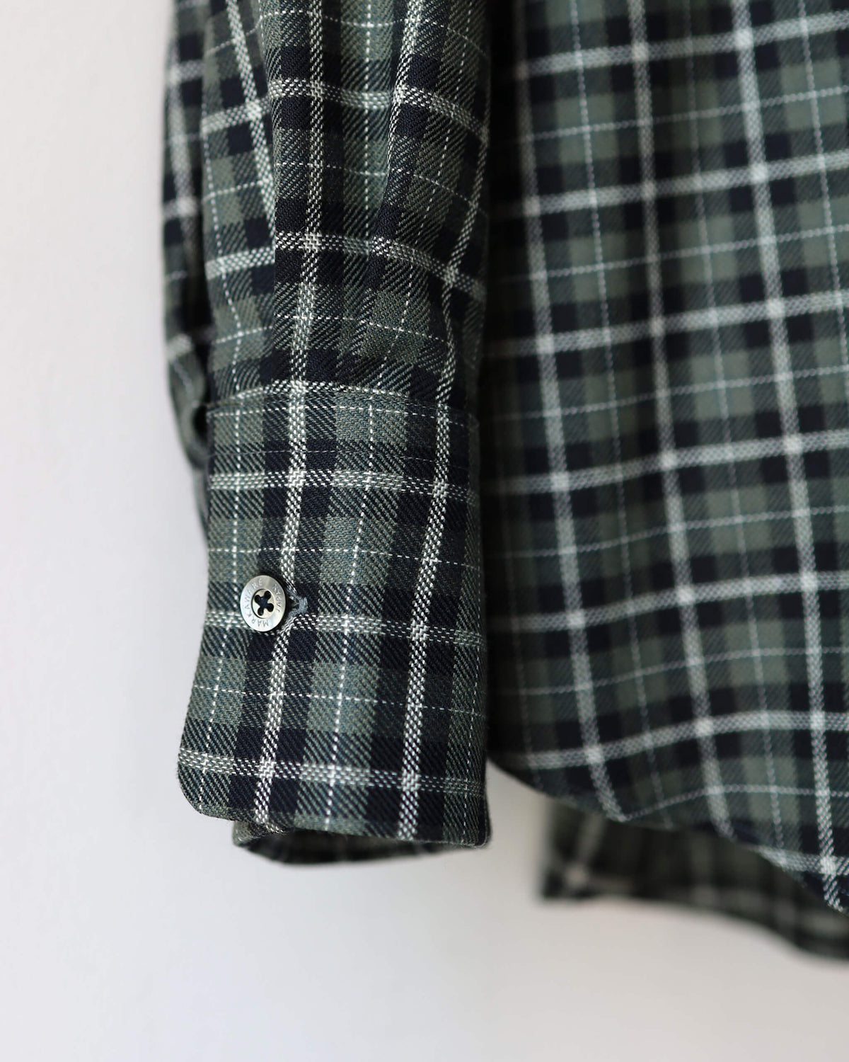 COMFORT FIT SHIRT ORGANIC WOOL VIYELLA "MOSS GRAY CHECK"
