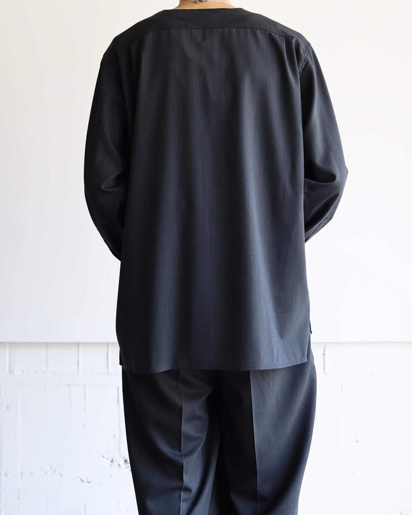 SKIPPER SHIRT WOOL HIGH TWIST TROPICAL "GRAY"