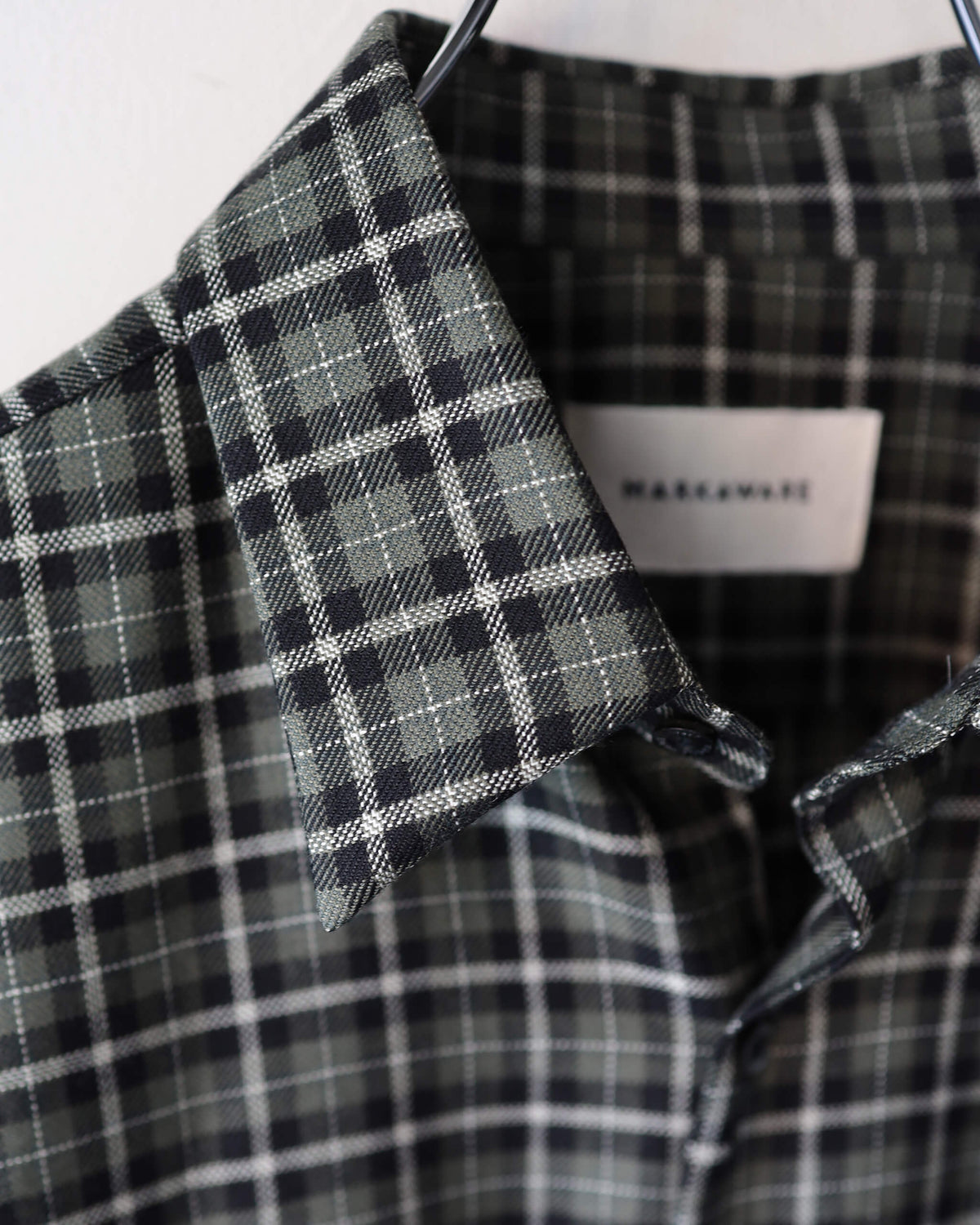 COMFORT FIT SHIRT ORGANIC WOOL VIYELLA "MOSS GRAY CHECK"