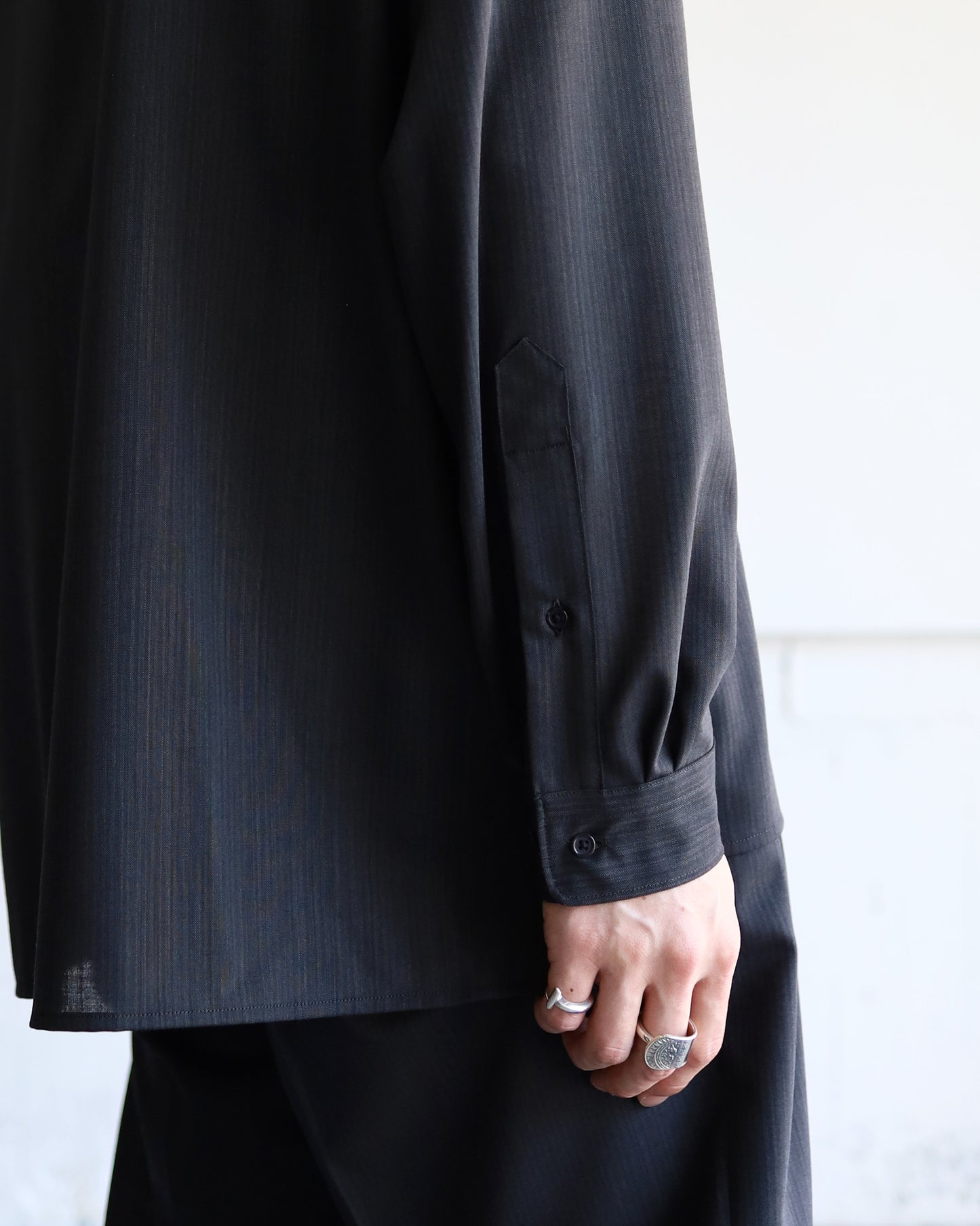 SKIPPER SHIRT WOOL HIGH TWIST TROPICAL "GRAY"