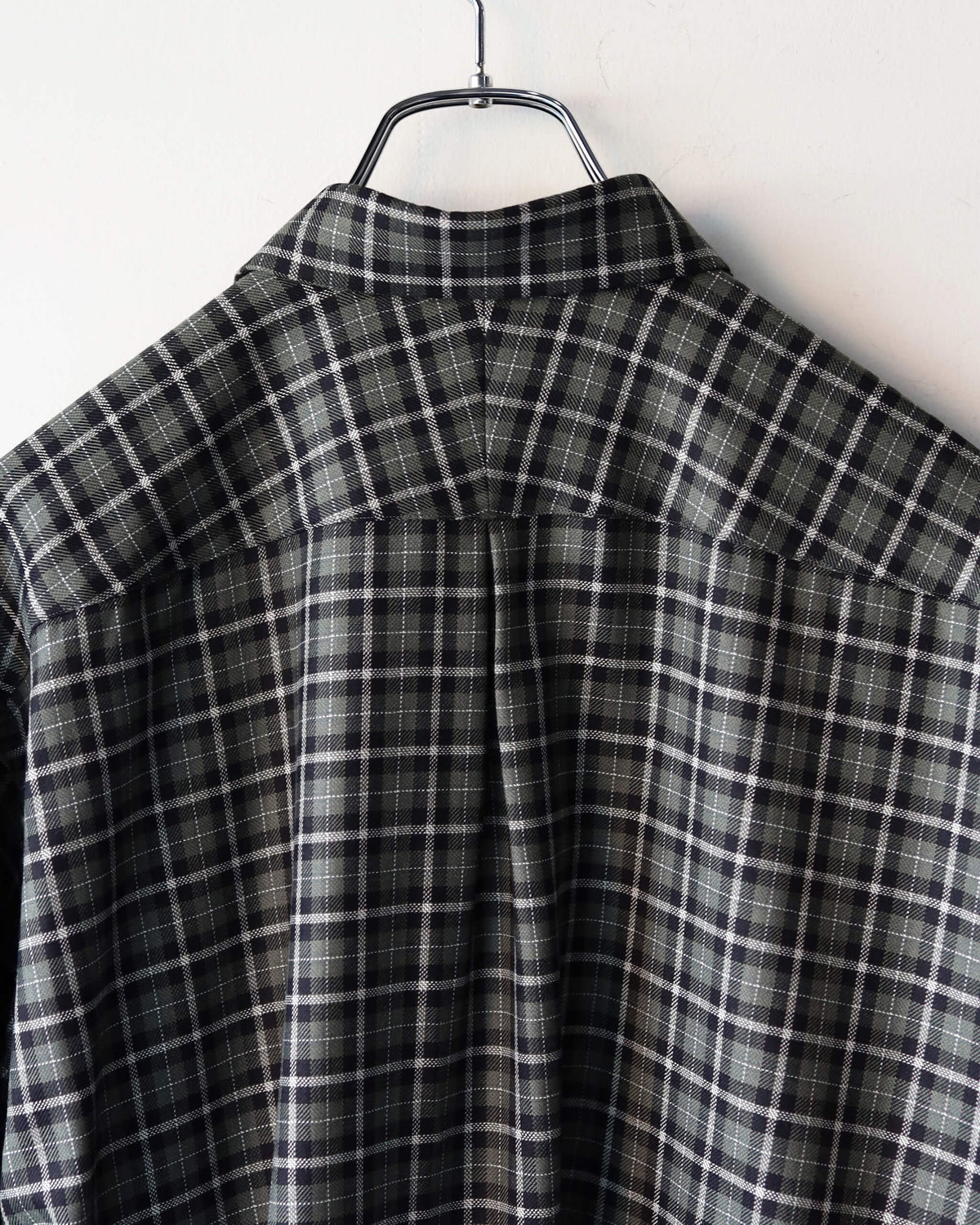COMFORT FIT SHIRT ORGANIC WOOL VIYELLA "MOSS GRAY CHECK"