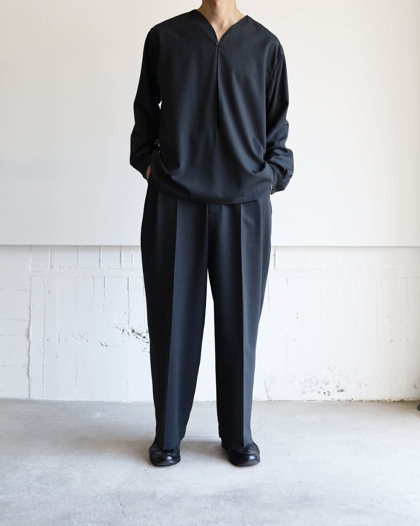 SKIPPER SHIRT WOOL HIGH TWIST TROPICAL "GRAY"
