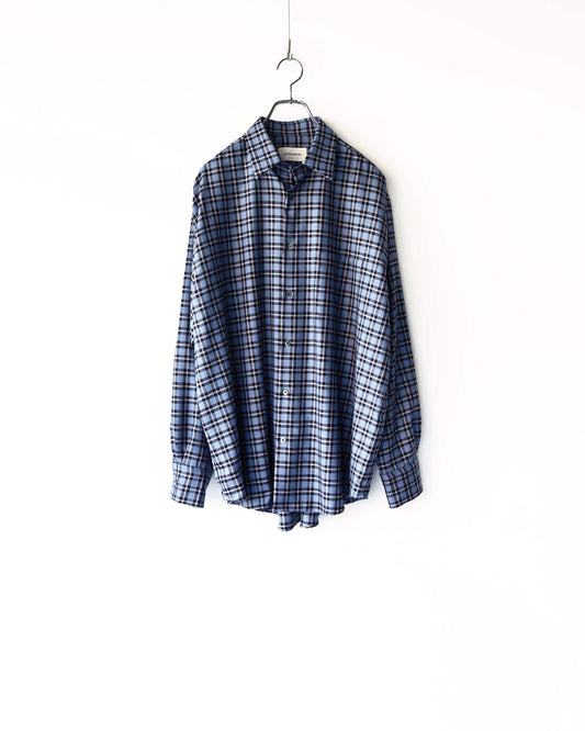 COMFORT FIT SHIRT ORGANIC WOOL VIYELLA "BLUE CHECK"