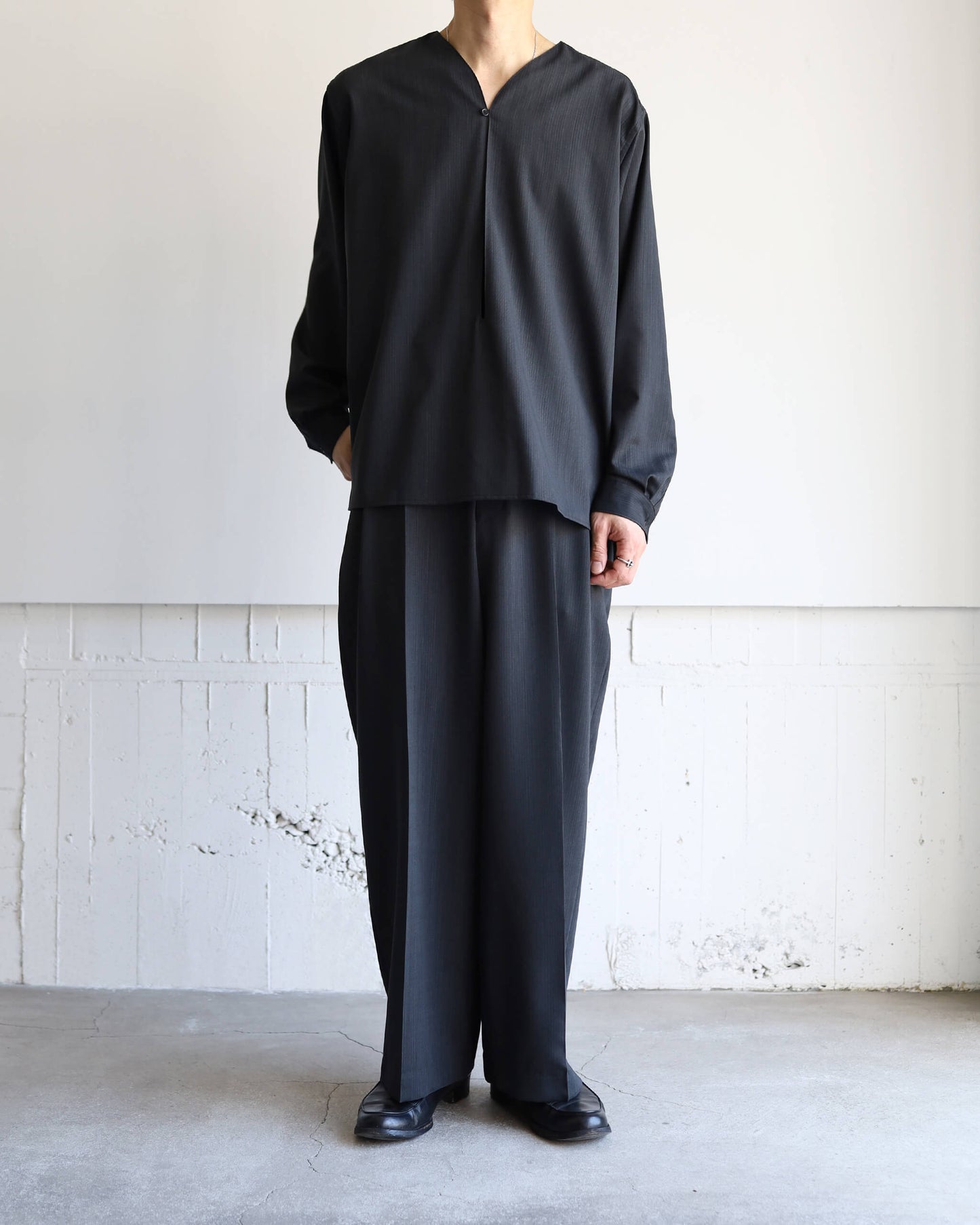 SKIPPER SHIRT WOOL HIGH TWIST TROPICAL "GRAY"
