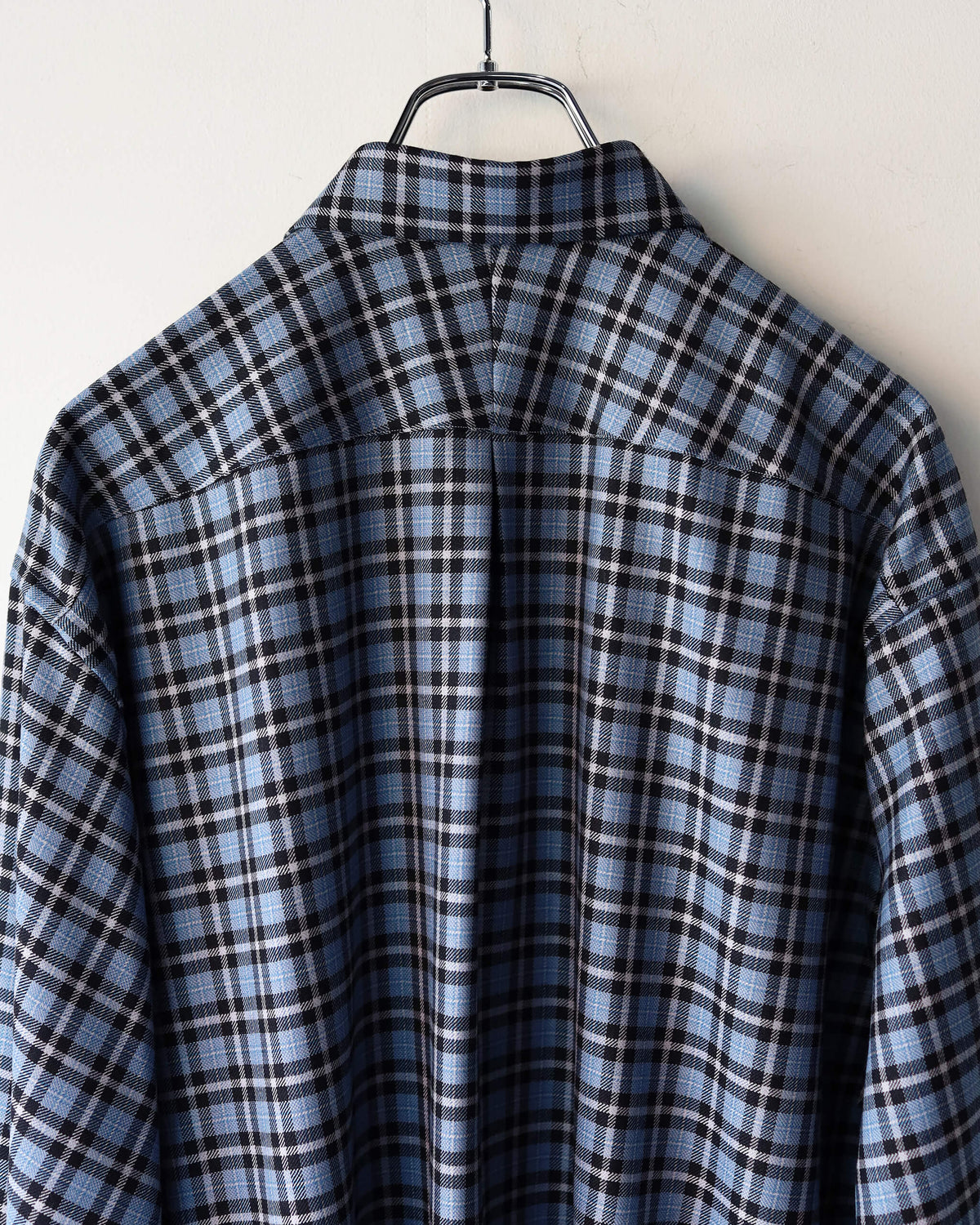 COMFORT FIT SHIRT ORGANIC WOOL VIYELLA "BLUE CHECK"