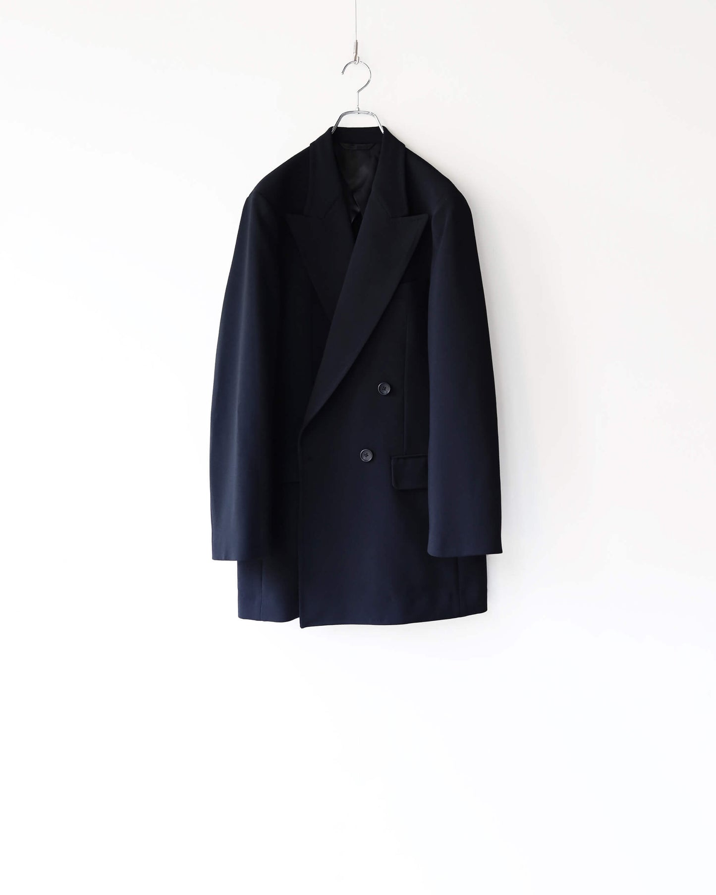 DOUBLE BREASTED LONG JACKET "BLACK"