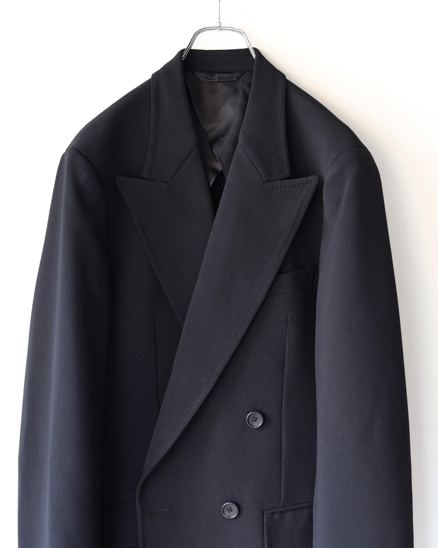 DOUBLE BREASTED LONG JACKET "BLACK"
