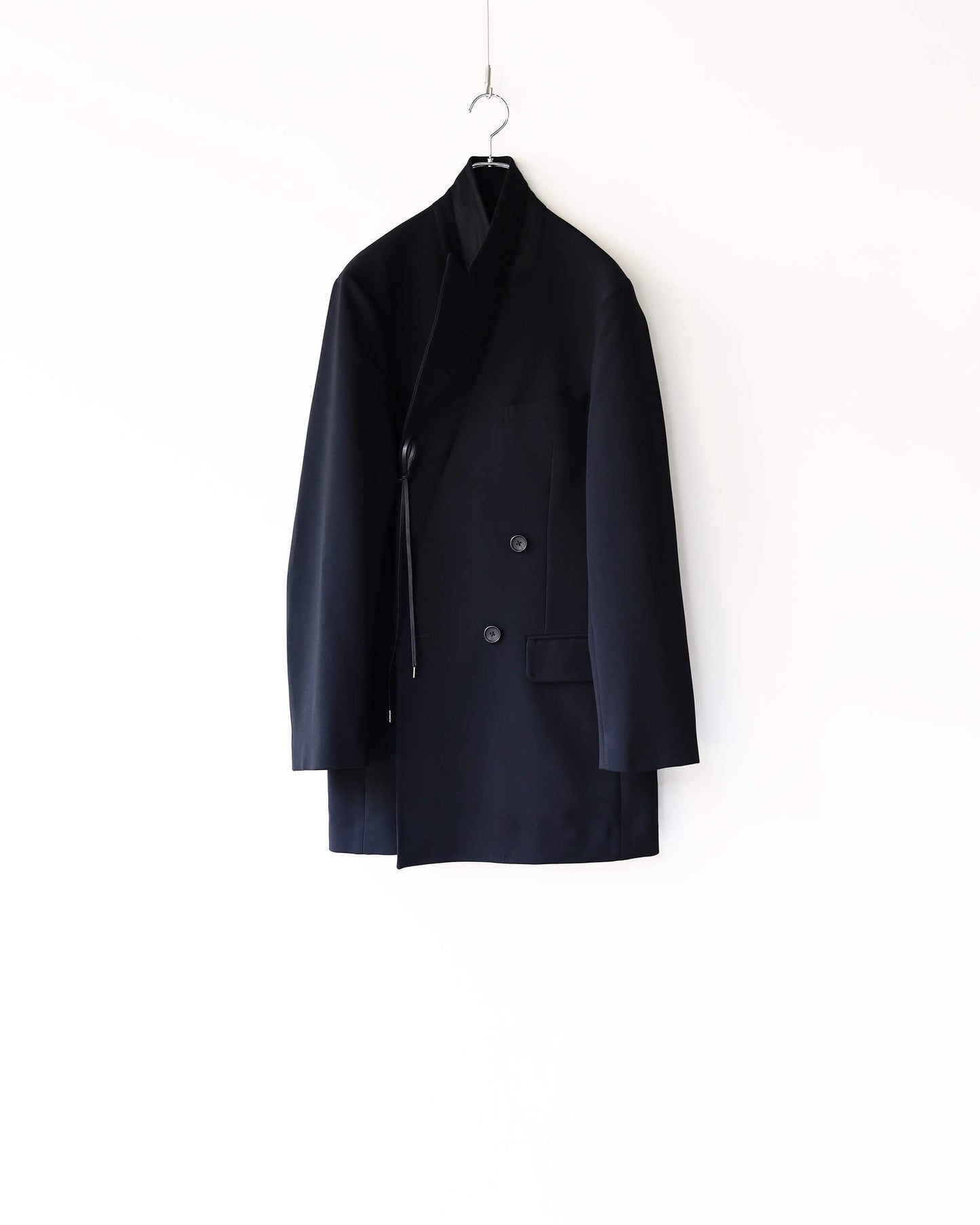 DOUBLE BREASTED LONG JACKET "BLACK"
