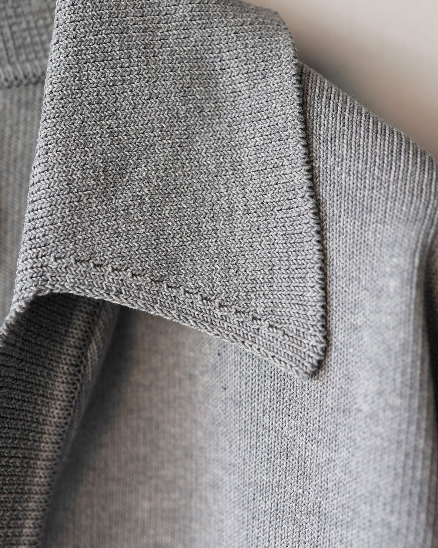 HEAVY KNIT POLO SWEATER "TOP GRAY"