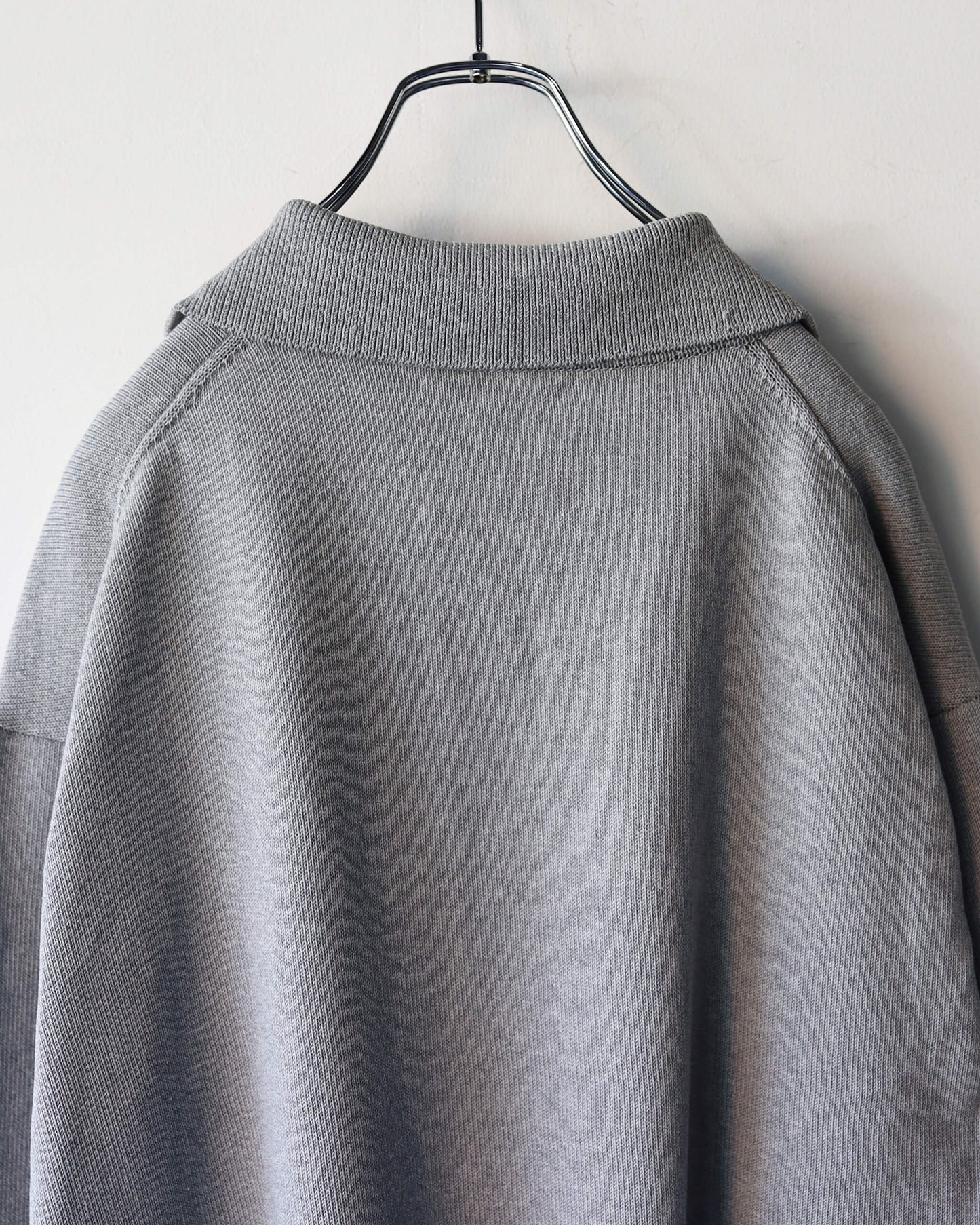 HEAVY KNIT POLO SWEATER "TOP GRAY"