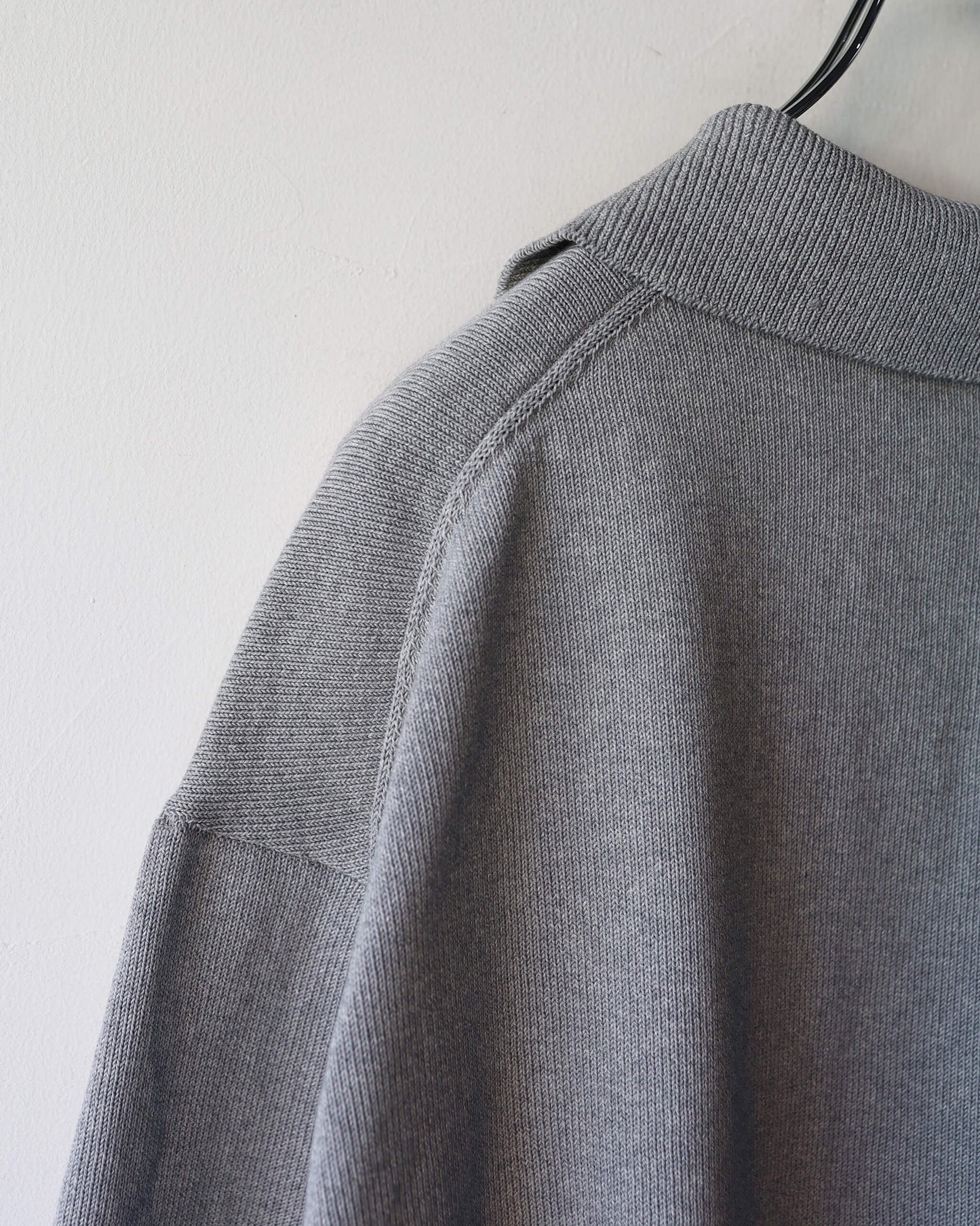 HEAVY KNIT POLO SWEATER "TOP GRAY"