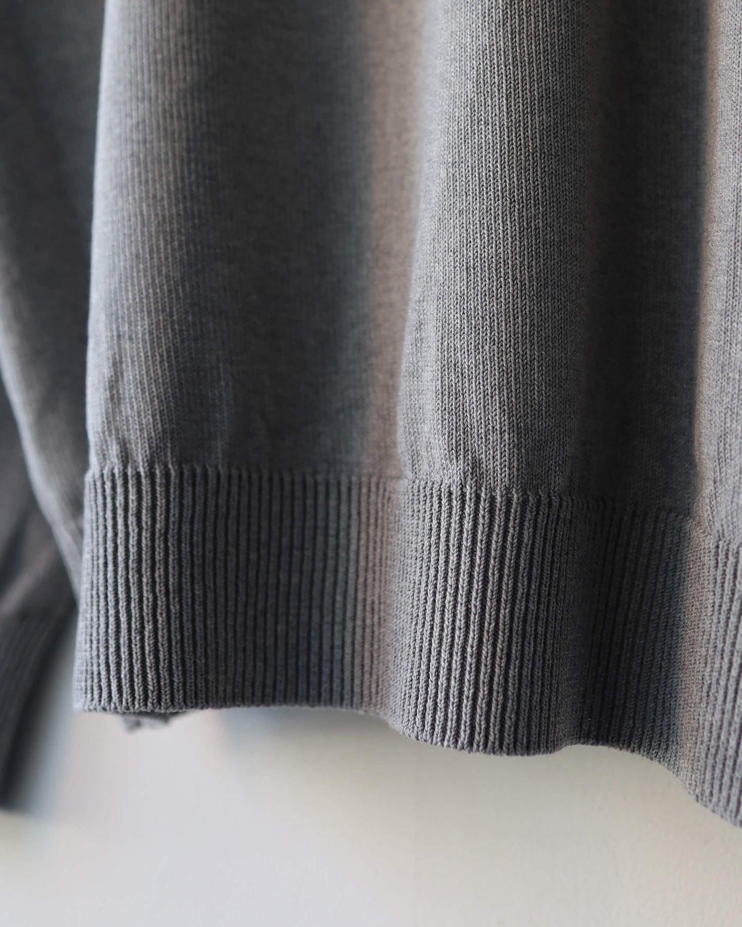 HEAVY KNIT POLO SWEATER "TOP GRAY"