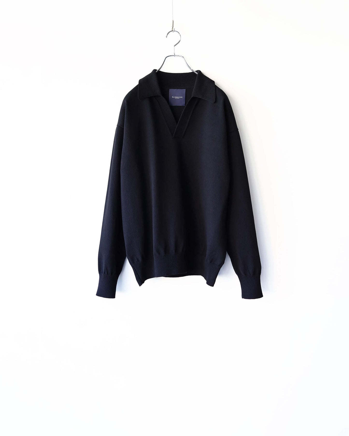 HEAVY KNIT POLO SWEATER "BLACK"