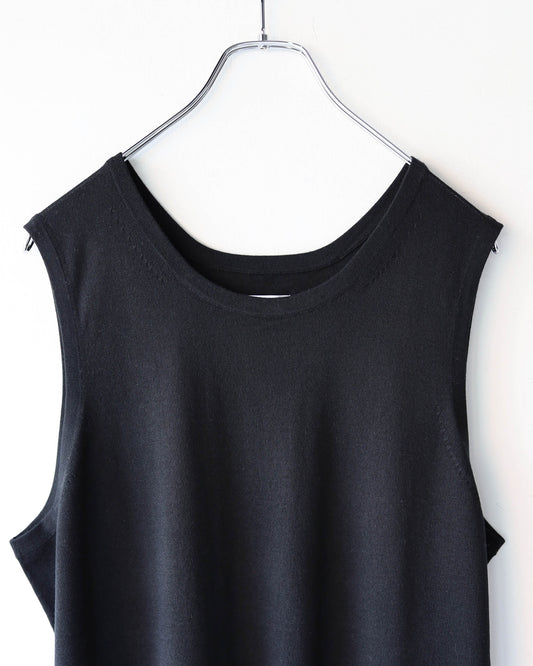 Silk Cashmere Tank-top "Black"