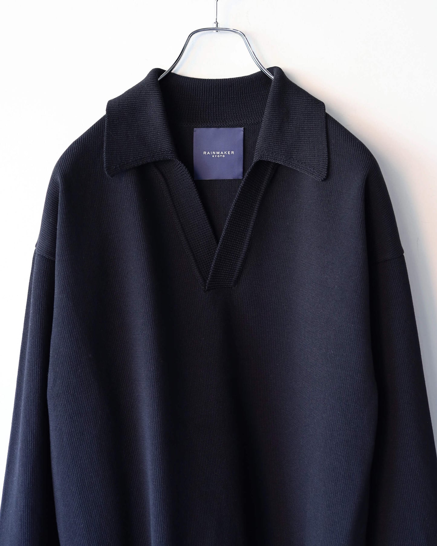 HEAVY KNIT POLO SWEATER "BLACK"