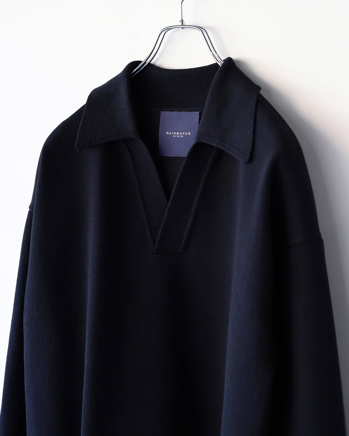 HEAVY KNIT POLO SWEATER "BLACK"