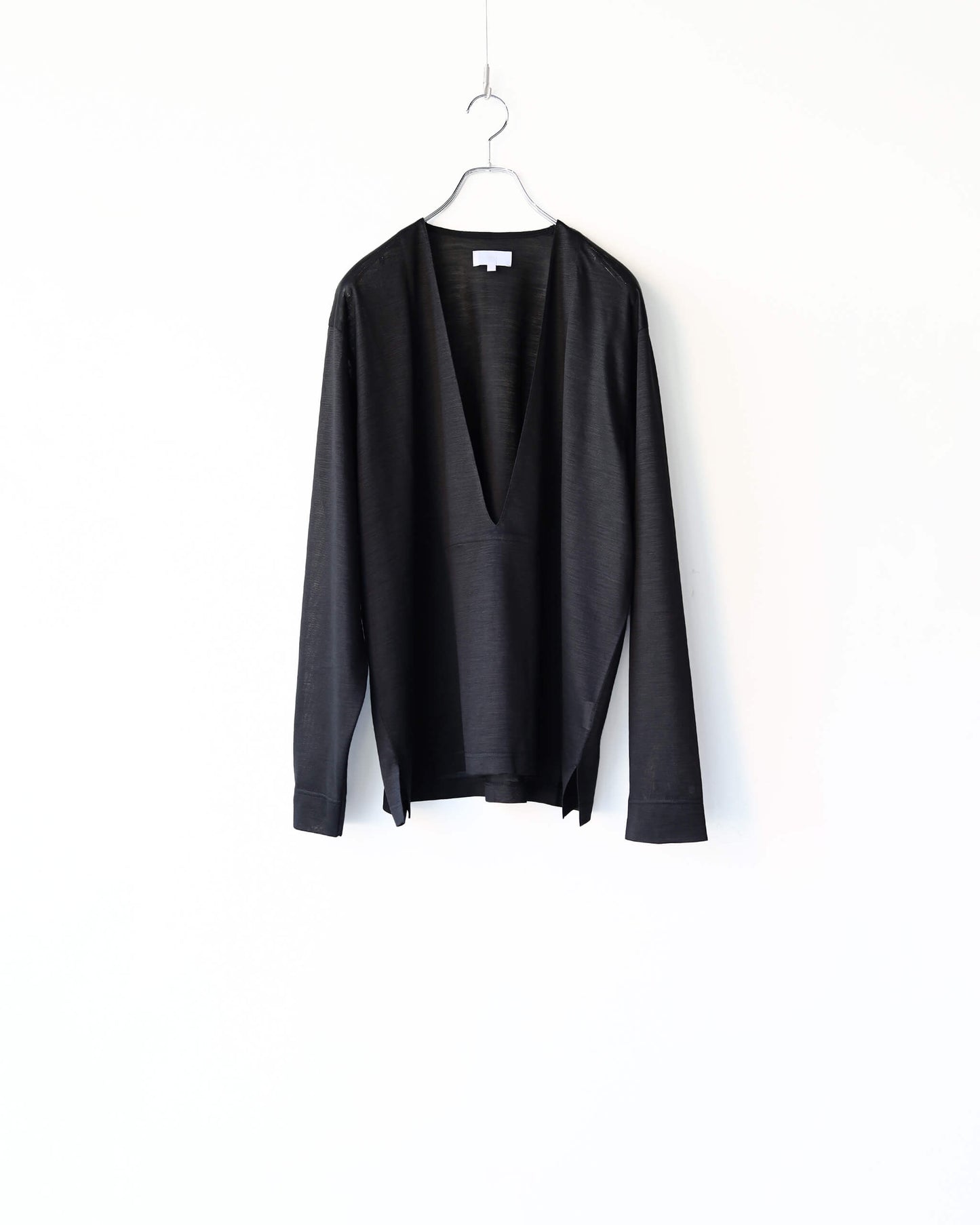 28G Silk Ramie LS Tee "BLACK"