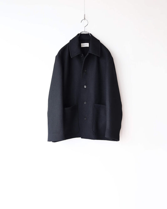 WORK JACKET ORGANIC WOOL DOUBLE CLOTH "BLACK"