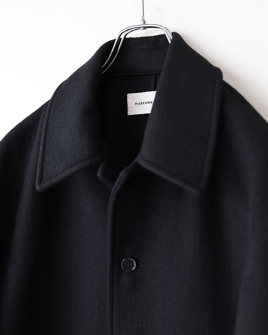 WORK JACKET ORGANIC WOOL DOUBLE CLOTH "BLACK"