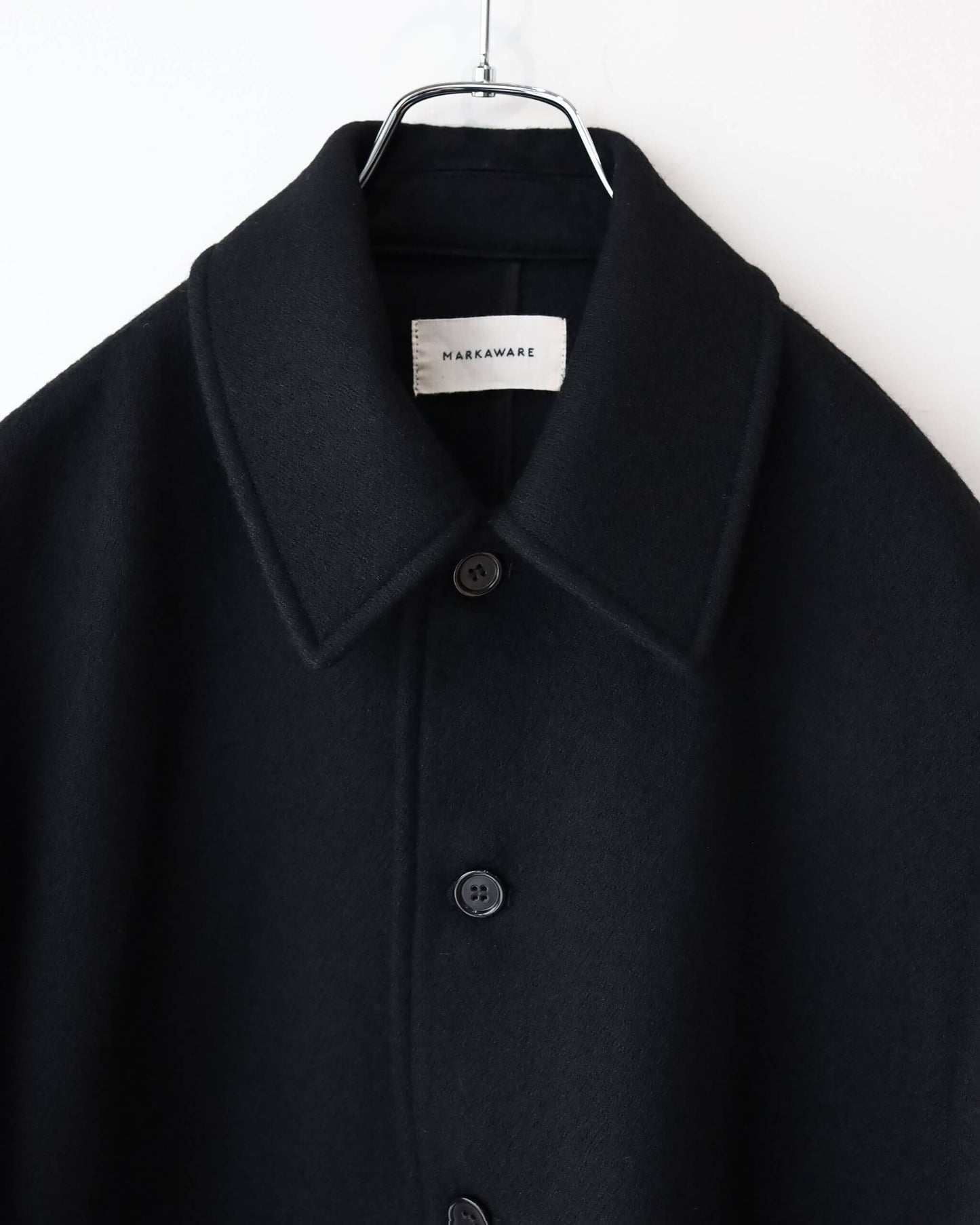 WORK JACKET ORGANIC WOOL DOUBLE CLOTH "BLACK"