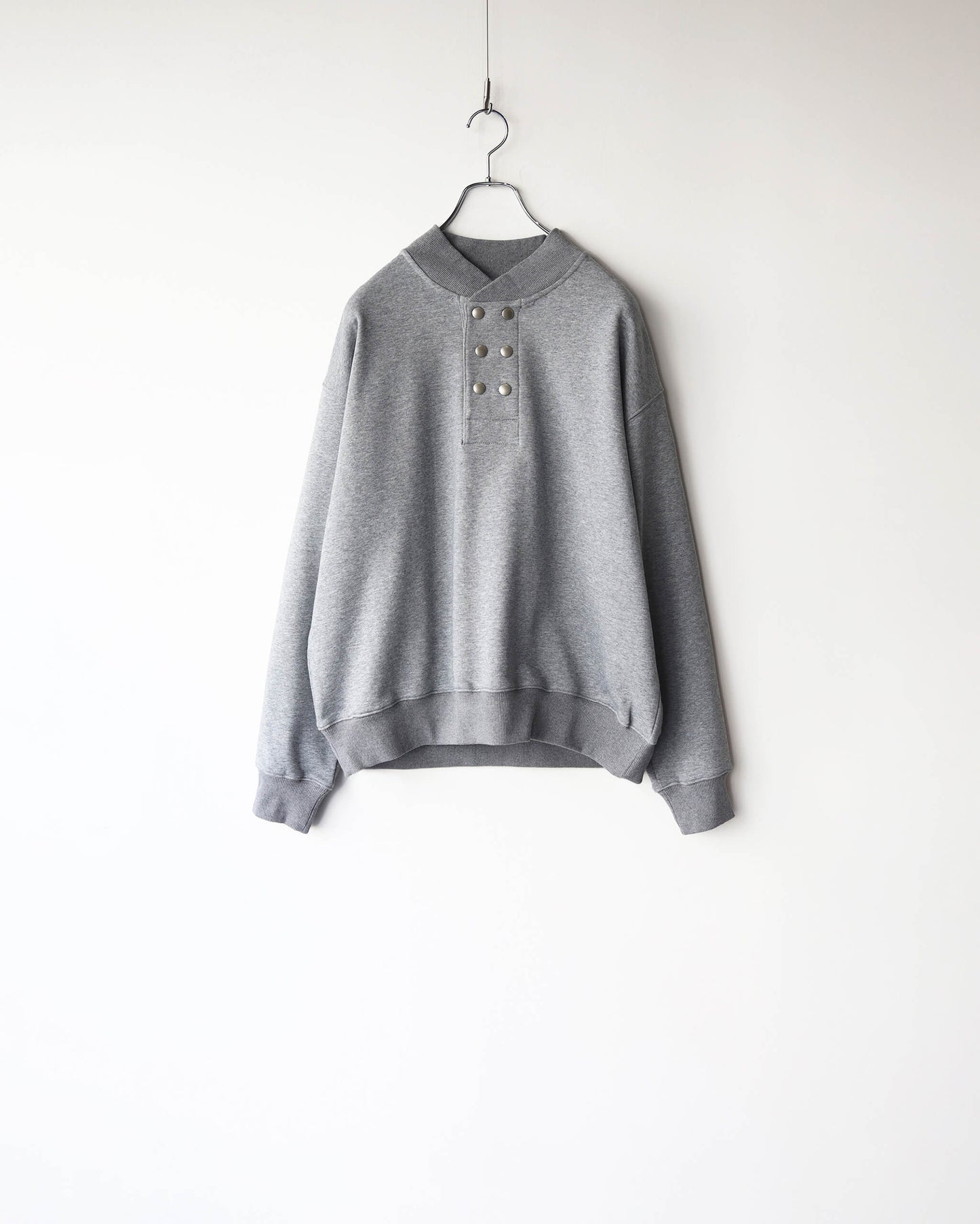 DOUBLE HENLEY SWEAT SHIRT "GREY"