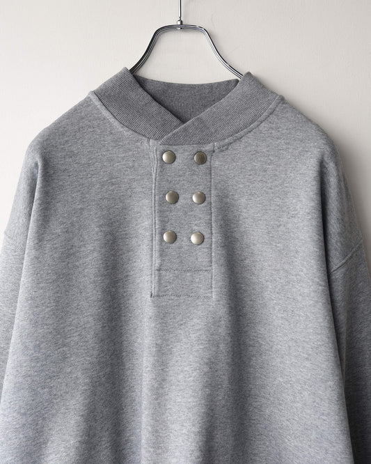 DOUBLE HENLEY SWEAT SHIRT "GREY"