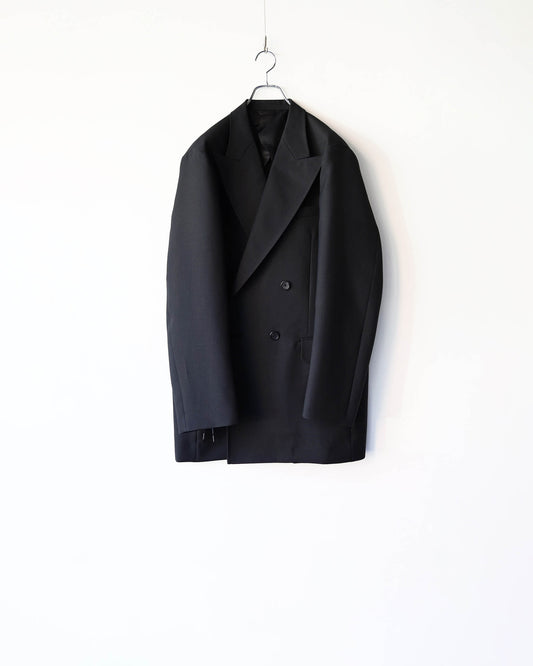 DOUBLE BREASTED LONG JACKET "BLACK"