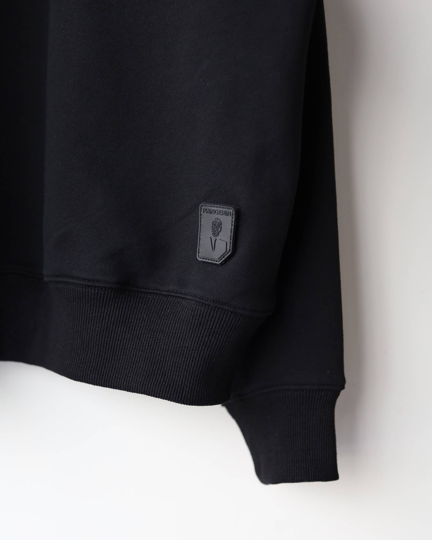 DOUBLE HENLEY SWEAT SHIRT "BLACK"