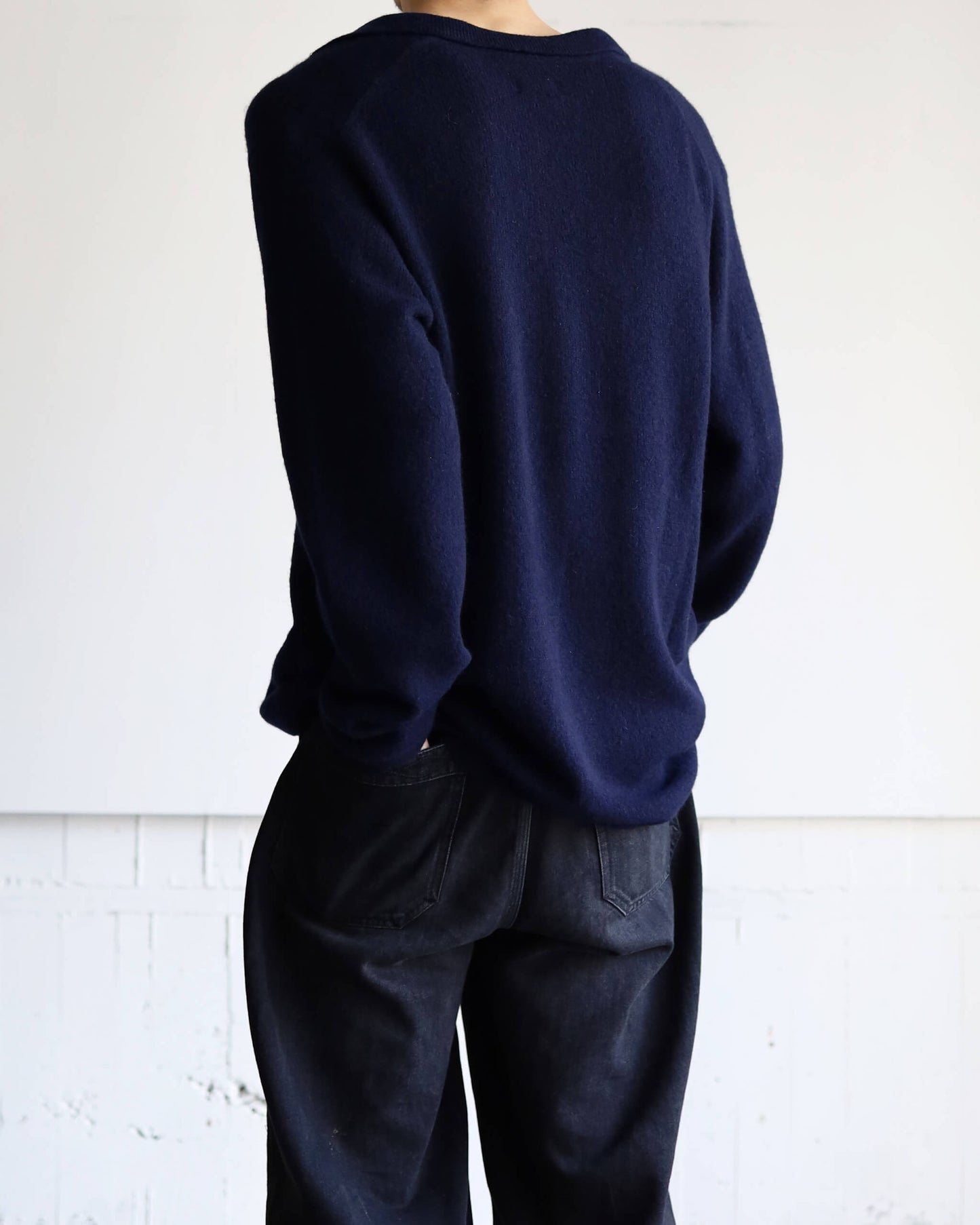 Silk cashmere Vareuse "Navy"