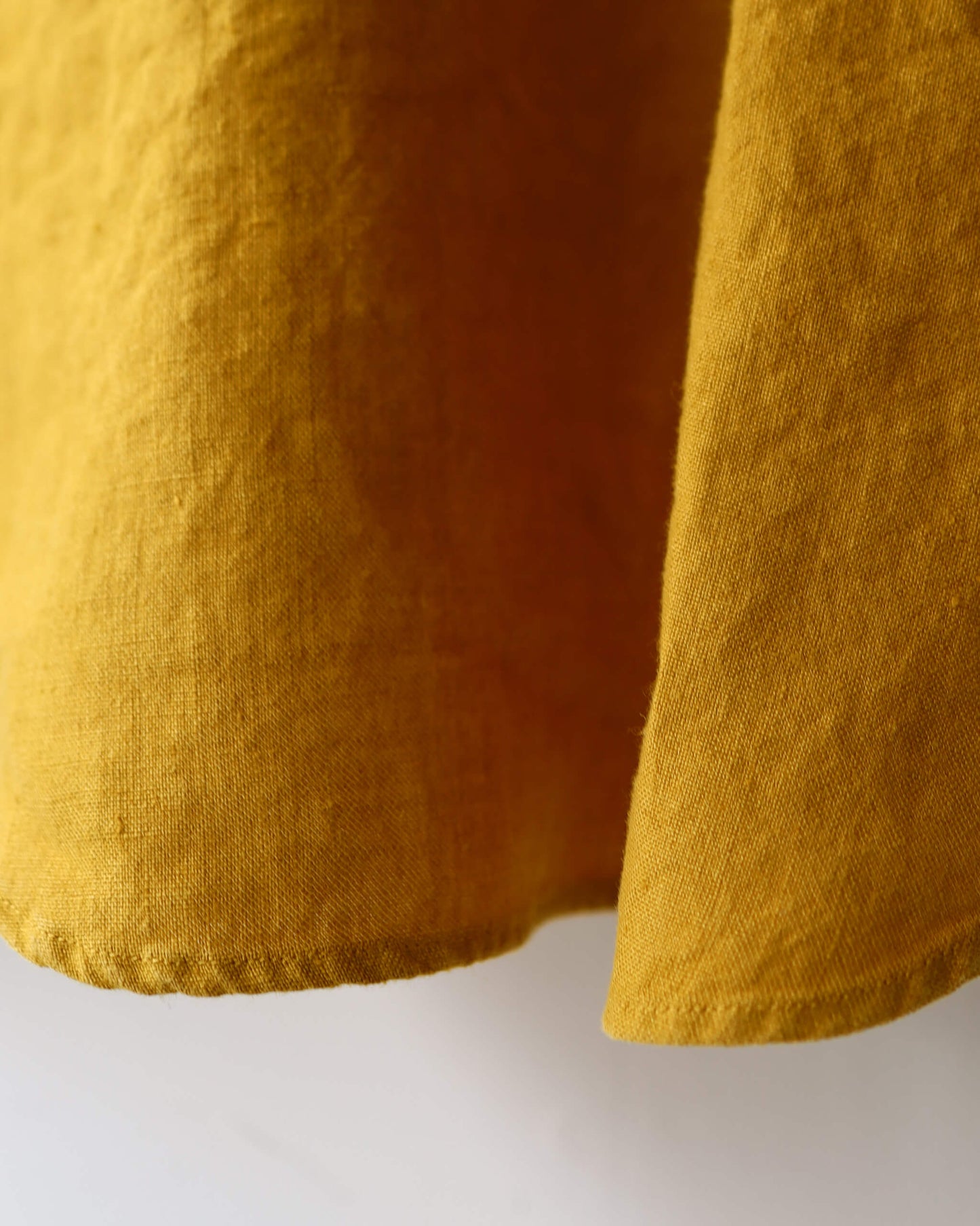 HEAVY LINEN CANVAS STAND COLLAR SKIPPER SHIRT "TURMERIC"