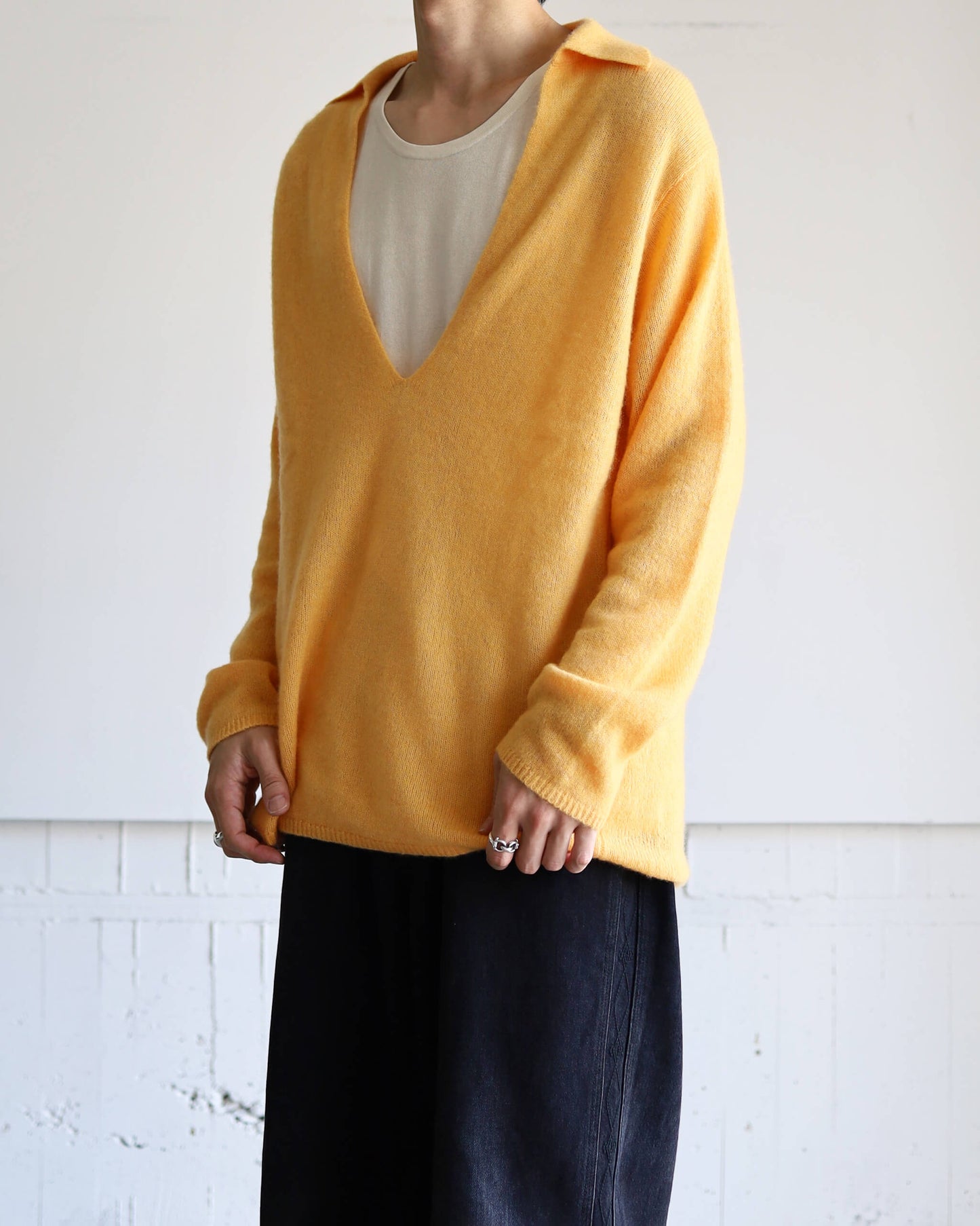 Silk cashmere Vareuse "Yellow"