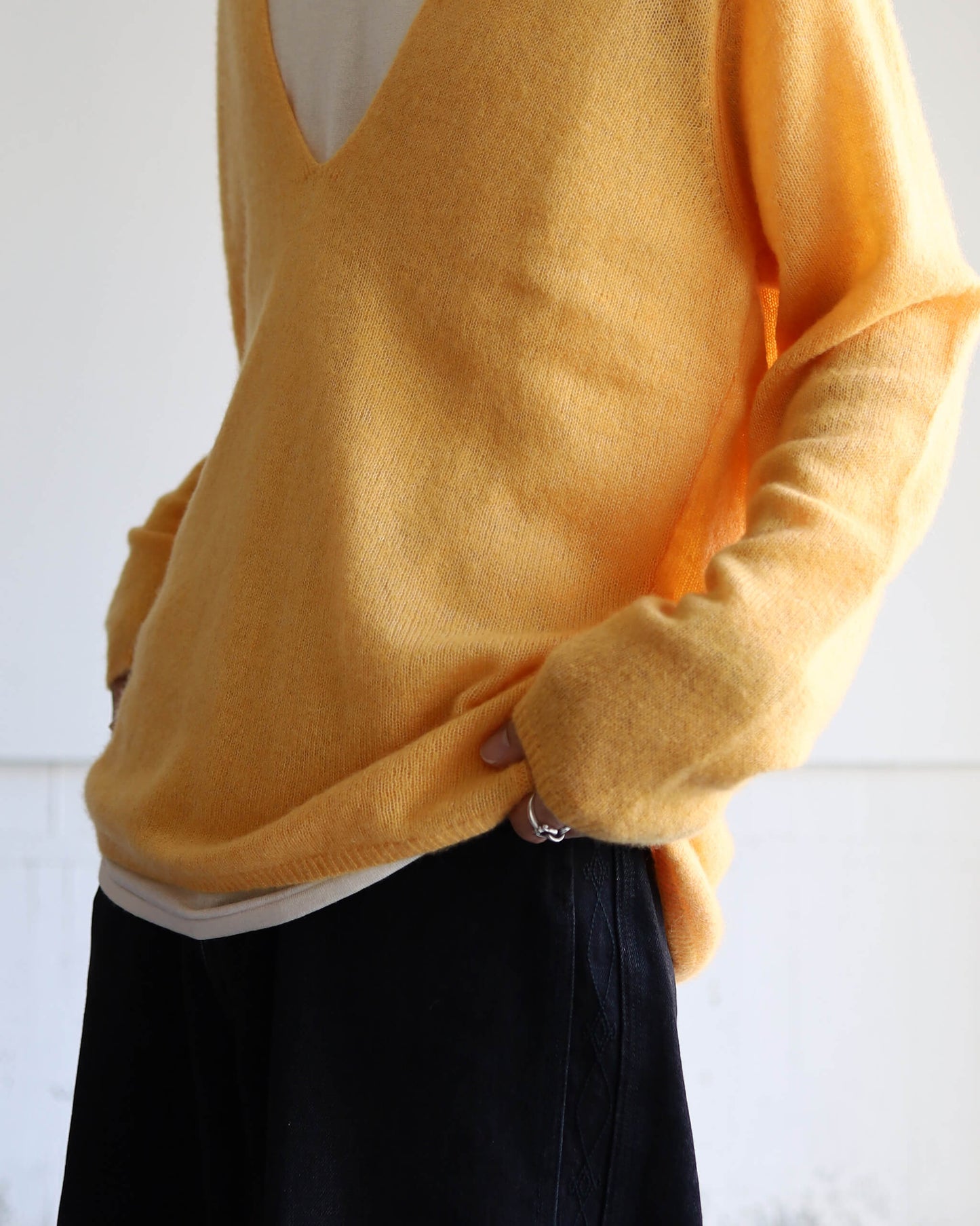 Silk cashmere Vareuse "Yellow"