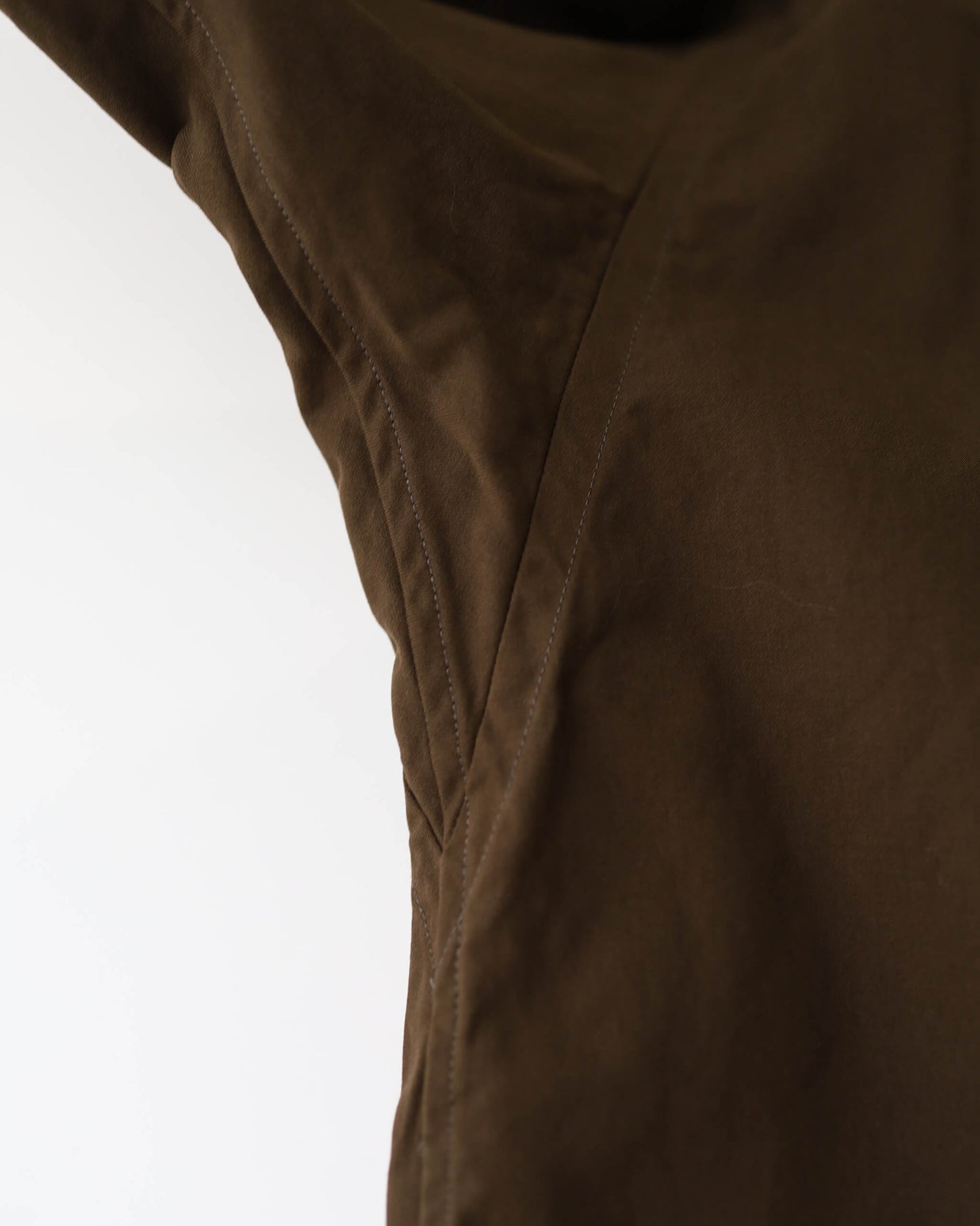 FINE COTTON TWILL / REGULAR COLLAR SHIRT "DK.BROWN"