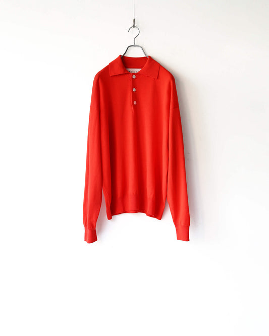 LAMB WOOL 80 POLO "ORANGE RED"