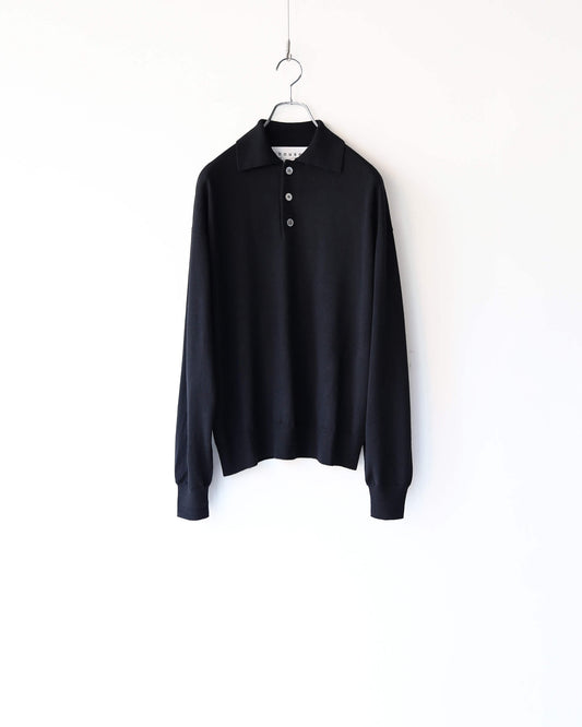 LAMB WOOL 80 POLO "BLACK"