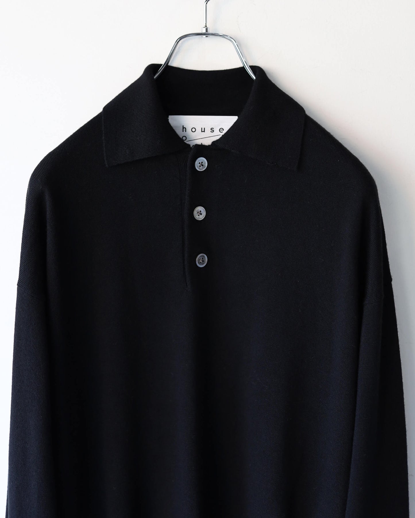 LAMB WOOL 80 POLO "BLACK"