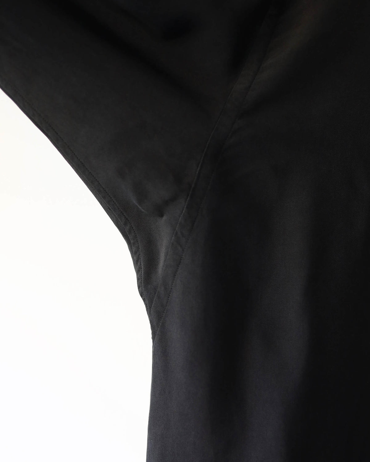 TOUGH SILK POPLIN / REGULAR COLLAR SHIRT "BLACK"