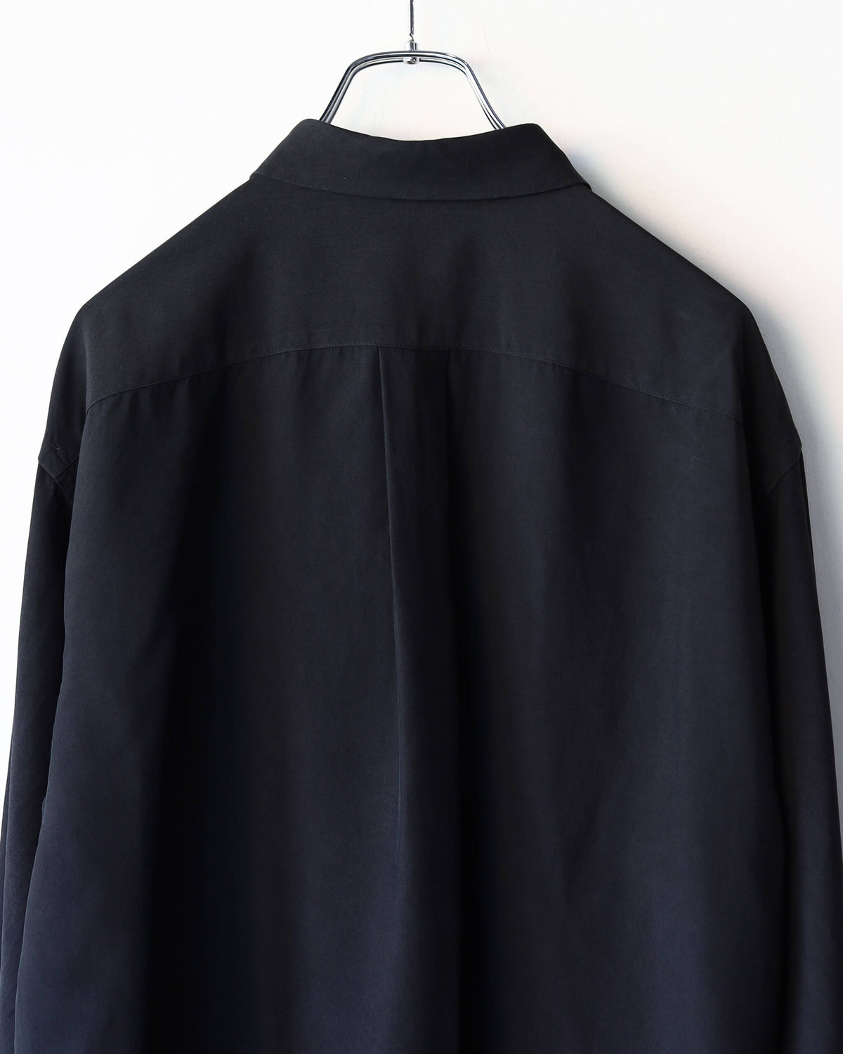 TOUGH SILK POPLIN / REGULAR COLLAR SHIRT "BLACK"