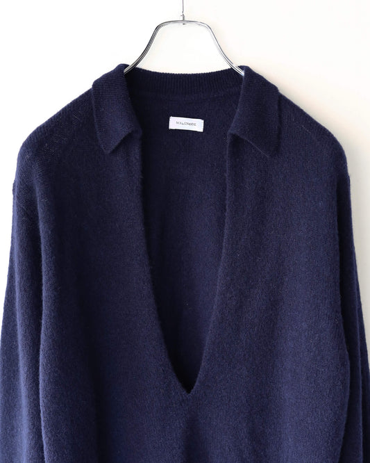 Silk cashmere Vareuse "Navy"