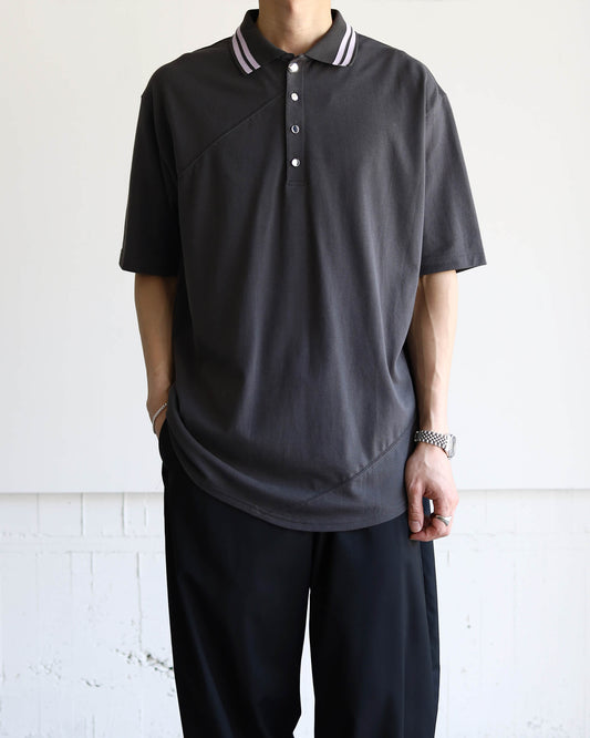 SPIRAL CUT POLO "Charcoal Black"
