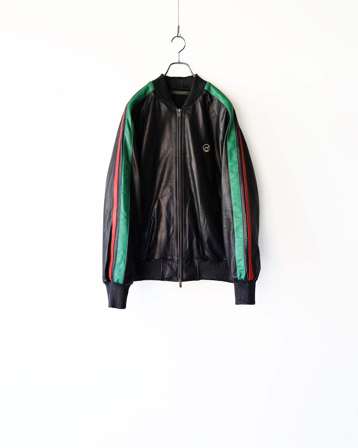 LEATHER TRACK JACKET "BLACK"