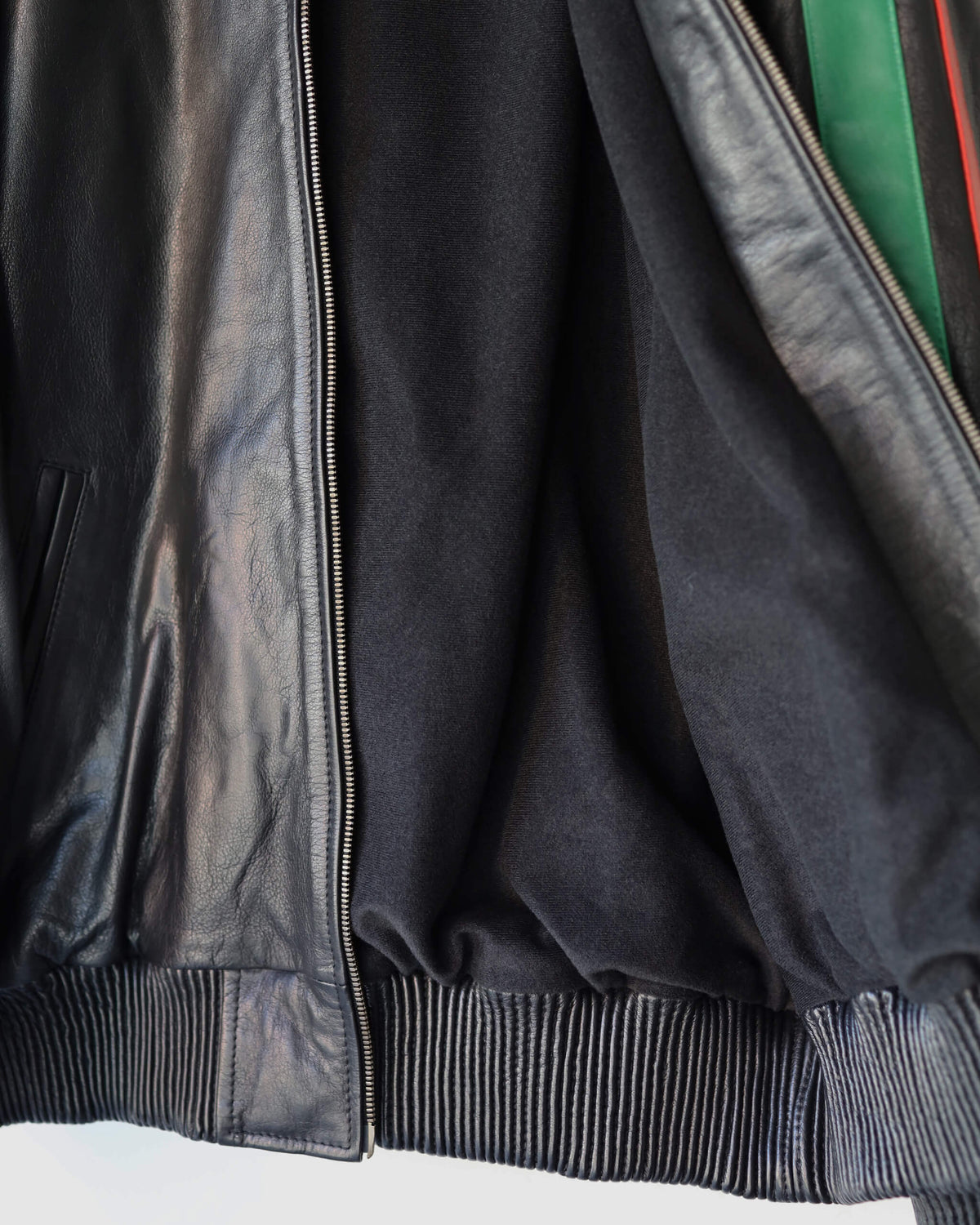 LEATHER TRACK JACKET "BLACK"