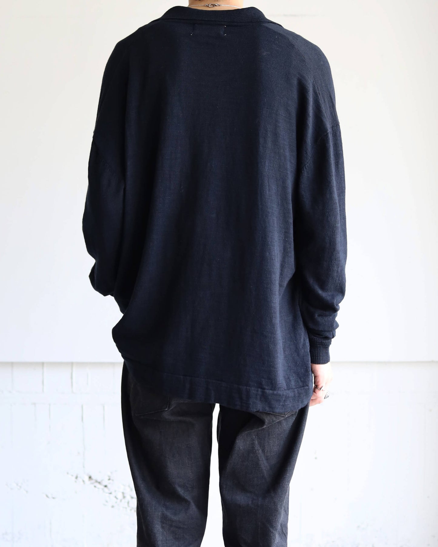SLAB GAUZE KNIT SHIRT "BLACK"