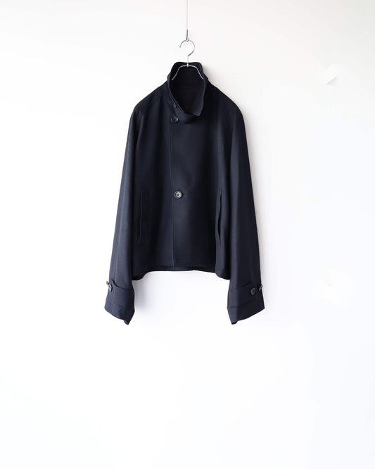 FRENCH TWILL SHORT TRENCH BZ "BLACK"